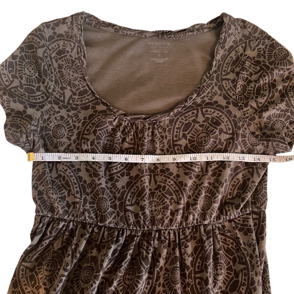 Sonoma Life Cotton Dress in Earth Tone Pattern women’s size M - Picture 4 of 5